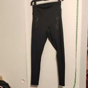 Chic Black Leggings with Embellishments